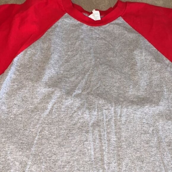 Pro Club Comfort Raglan Baseball Tee XL Red & Gray - Picture 3 of 8